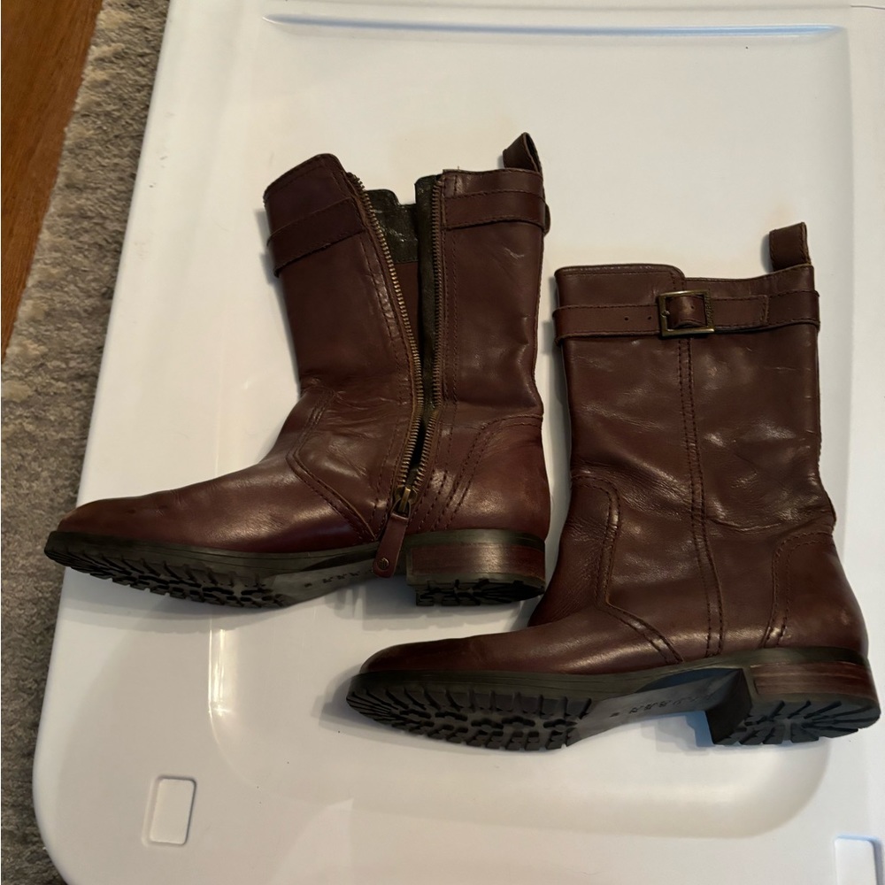 Brown ankle/ mid calf boots